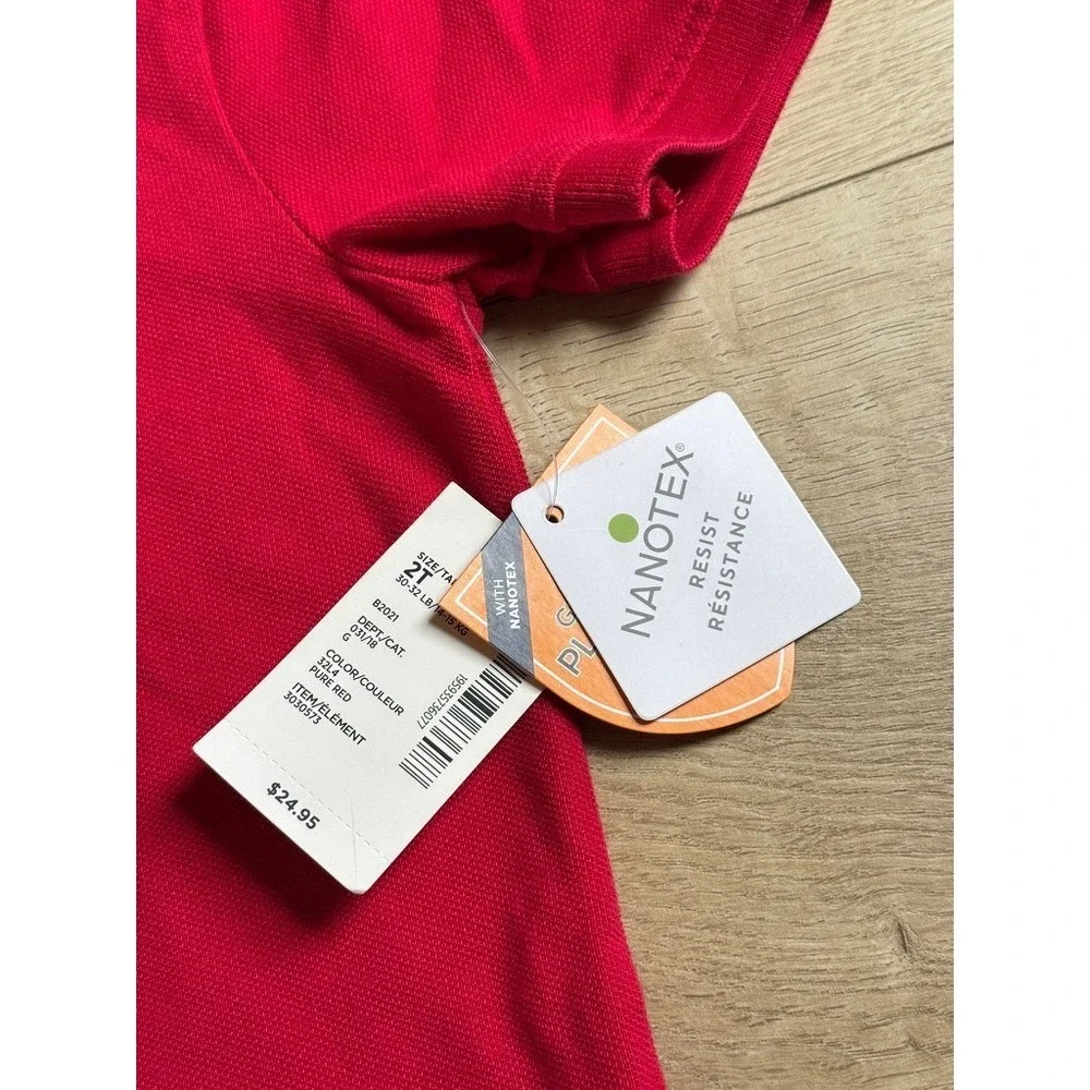 NWT Boys Kids Gymboree playproof uniforms nanotex short sleeve red polo size 2T